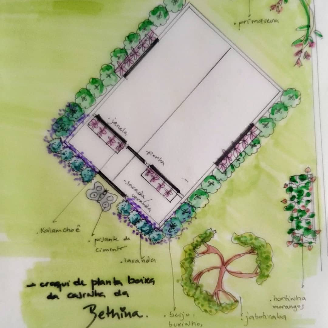 Croqui de planta baixa da casinha da Bethina